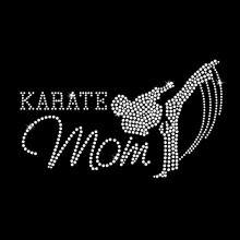 Karate Mom Sparkly Iron-on Rhinestone Crystal T-Shirt Transfer by JCS Rhinestones
