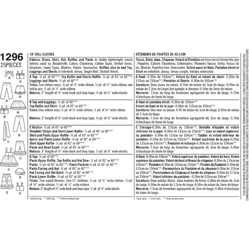 SIMPLICITY US1296OS Nhvorlage fr Kleidung 1