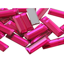 Allstarco 22x7mm Pink Fuchsia .MAR09 Baguette flad ryg rektangel Akryl Rhinstene Plast ?delstene til h?ndv?rk Kostume udsmykning Kortfremstilling