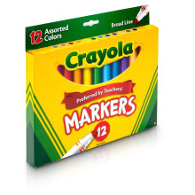 Non-Washable Marker, Broad Bullet Tip, Assorted Classic Colors, Dozen