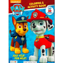 Sada omalovnek Paw Patrol - Balcek Pup Activity Book s nlepkami s Chase Marshall Skye Rubble Rocky a Zuma | Sada na kreslen Paw Patrol