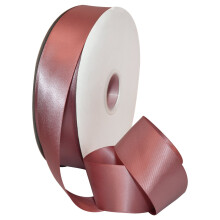 Morex Ribbon 08838/00-165 Doppelseitiges Satinband, 3,8 cm x 100 YD, rosiges malvenfarbenes Band zum Verpacken von Geschenken, Geburtstagsgeschenkkar