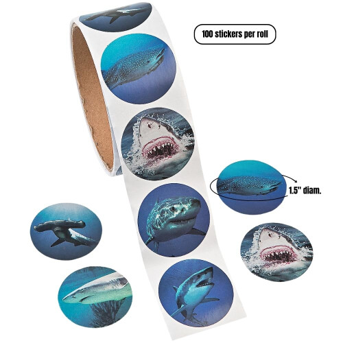Shark Photo Realistic ROLL Sticker - Papir - 1 stk 1