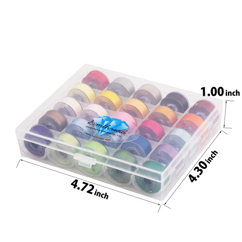 Simthread 25τμχ Χρωματιστά Bobbins Μέγεθος A Class 15 (SA156) 60WT με Διαφανή Θήκη 1