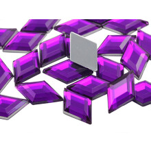 11x18mm diamantov akrylov kamnky s plochm zadnm dlem Plastov drahokamy pro vrobu perku Kostmov perky Cosplay ozdoby - 35 kusu (fialov am