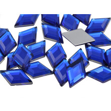 11x18mm flad ryg diamant akryl rhinestones plastik ?delstene til smykker at lave kostume juveler Cosplay udsmykning - 35 stykker (bl? safir H104)