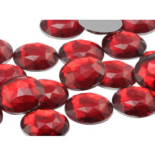 20mm:n litte takaosa, pyre akryylistrassikivet, muoviset ympyrt jalokivet pukujen valmistukseen Cosplay Jewels Pro Grade - 20 kpl (punainen rubi