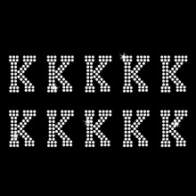 K - Athletic Jersey Letter Sheets Iron On Rhinestone Crystal Transfer by JCS Rhinestones
