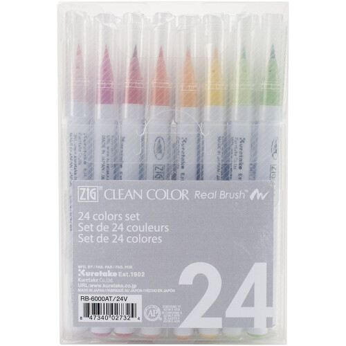 Kuretake ZIG Clean Color Real Brush Markers 24/pkg