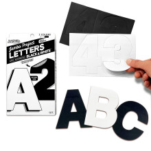 ArtSkills Posterletters 4" Papieren Letters voor Posters en Borden, Zwart/Wit, 190 Stuks