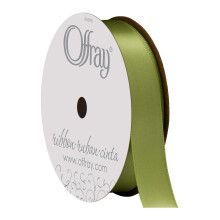 Berwick Offray 980590 5/8"""" Wide Single Face Satin Ribbon Citron Grass Green 6 Yds