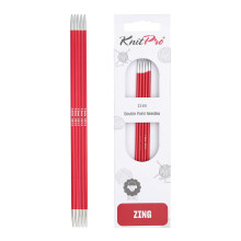 KNIT PRO KP47003 Zing: Double Ended Knitting Pins: 15cm x 2.50mm, 2.5mm , Red