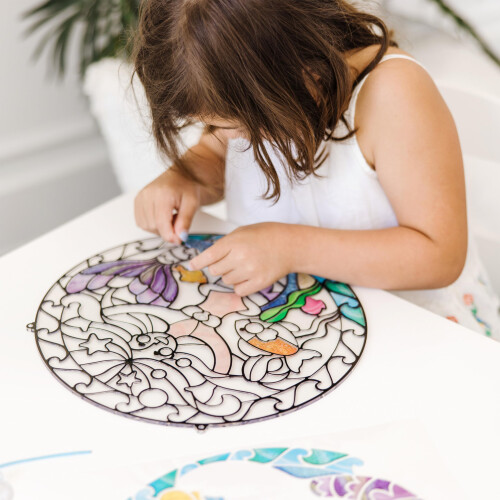 Melissa & Doug Kit d'activité vitrail facile : Sirènes - 140+ autocollants 1