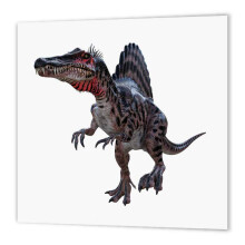 3dRose ht_218937_1 Spinosaurus, joka juoksee rautaa lmmnsiirrolla 8 x 8"""" valkoiselle materiaalille