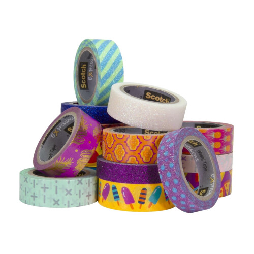Scotch Scotch Expressions Washi Tape Taide- ja ksityteippi 0,59 x 393, punainen 6 rullaa 2