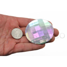 60mm Extra Grote Platte Achterkant Ronde Acrylaat Strassstenen voor Kostuum en Cosplay - 2 Stuks (Kristal)