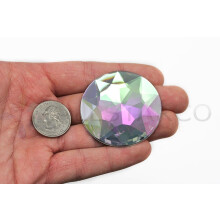 50 mm extra grote platte achterkant, ronde acrylsteentjes, plastic cirkeledelstenen voor het maken van kostuums, cosplayjuwelen, professionele ve