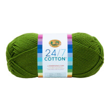 Lion Brand Garn Leicht 24/7 Baumwollgarn für Stricken, Häkeln und Basteln, Gras, 1 Packung