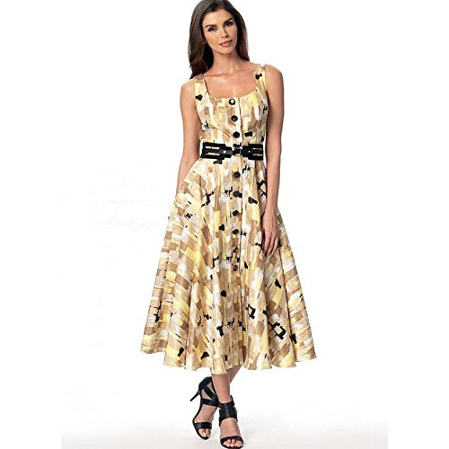 VOGUE PATTERNS Vogue Patterns Kjole Flared Nederdel 14-16-18-20-22 R?d 1