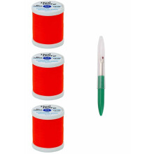 Coats & Clark Nhgarn Dual Duty XP Allzweck-Polyfaden, 125 Yards (3er-Pack), Neonorange S900-9278-3P mit Nahttrenner