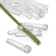 Royal Imports blomstervandr?r med h?tter - 3"""" klare plastikblomsterh?tteglas til buketter med enkeltstilke roserknopper - standardstil 1/2"""" ?bn