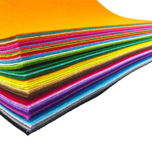 flic-flac 48PCS 12 x 12 inch (30 x 30cm) Vilt Fabric Sheets Assorted Colors 1mm Thick