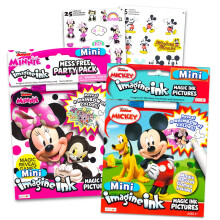 Zestaw książek Disney Minnie i Mickey Imagine Ink Book z naklejkami Myszki Miki i markerami niepozostawiającymi bałaganu