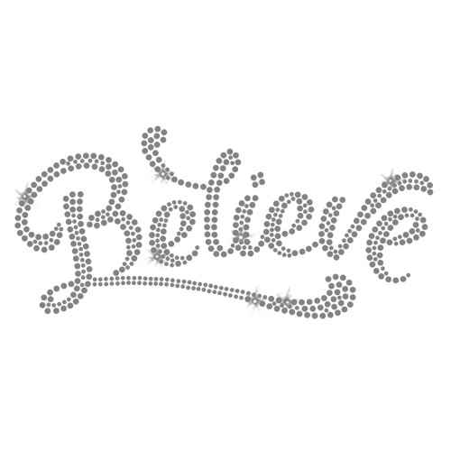 Believe Bold Iron On Strass Crystal Transfer par JCS Strass