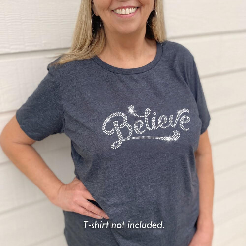 Believe Bold Iron On Strass Crystal Transfer par JCS Strass 2