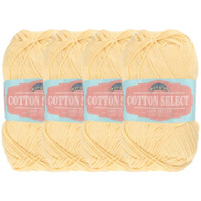 JubileeYarn Cotton Select Garn  Sportgewicht  50 g/Strang  Hellgelb  4 Strnge