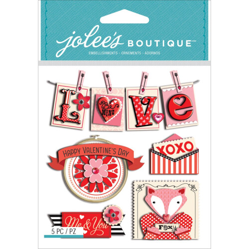 Jolees Boutique Dimensional Stickers Valentine Words