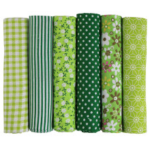 UOOOM 6 pezzi 50 x 50 cm tessuto patchwork di cotone fai da te cucito a mano tessuto quilting diversi disegni (tono-verde)