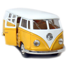 KiNSMART 1962 Volkswagen Classic Buss Gul 1:32 Skala 5 Tum Die Cast Metal Modell Van, Dragback Funktion