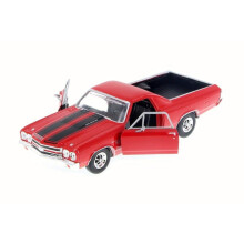 Motormax 1970 Chevrolet El Camino SS 396 Rot mit schwarzen Streifen 1/24 Druckguss-Modellauto