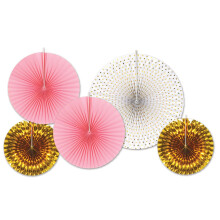 Beistle Assorted Paper & Foil Decorative Fans