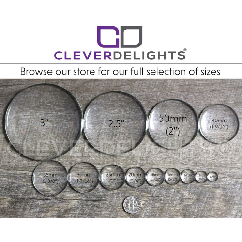 CleverDelights 2,5"""" runde glascabochons - 5 stk 2