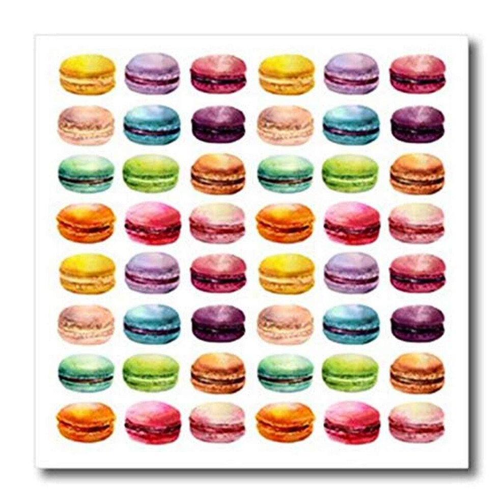 3D Rose Kolorowa Akwarela Francuskie Ciasteczka Makaronikowe Wszystko W Rzedzie WzσR Zelazko Na Transferze Ciepla 10 X 10 Bialy-image