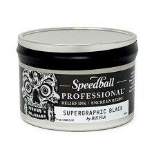 Speedball Professional Relief Ink Supergraphic musta 8OZ