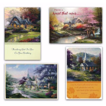 Thomas Kinkade Painter Of Light - kaikkiin tilaisuuksiin - 4 mallivalikoimaa, joissa on kirjoituksia - 12 laatikkokorttia ja kirjekuorta (Syntympiv