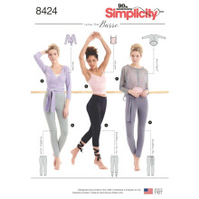 Simplicity US8424A Women's Leggings Wrap Tank Pullover Top Sewing Patterns Sizes XXS-XXL