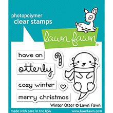 LAWN FAWN klare stempler 3""""X2"""" Winter Otter (LF1474)