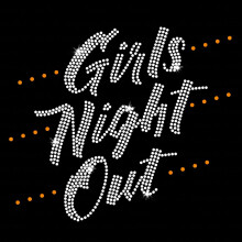Girls Night Out Iron On Rhinestone Crystals och Rhinestud T-Shirt Transfer frn JCS Rhinestones