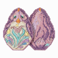 Mill Hill Paarse Chick Kralen Geteld Kruissteek Pasen Ornament Kit 2017 Jim Shore JS181716