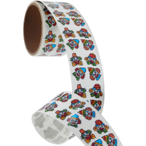 Jillson Roberts Bulk Roll Prismatic Stickers Klaun Faces  100 opakovn