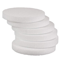 Hygloss-produkter Skumskiver - Craft Foam Flat Circles (XPS) til projekter Blomsterarrangementer Kunst & H?ndv?rk Kagedukker 8"""" x 1"""" Hvid 6 sty