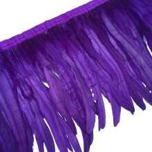 Sowder Rooster Hackle Feather Fringe Trim 10-12inch in breedte Pack van 1 Yard (paars)