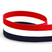 In den USA hergestelltes 1-3/8"" rot/wei/marineblau gestreiftes Ripsband  20 Yards