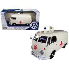 Motormax Volkswagen Typ 2 T1 Krankenwagen Creme 1/24 Druckguss-Modellauto 79565