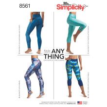 Simplicity US8561AA Vrouwen Tricot Legging Naai Patroon, Maten XS-XL