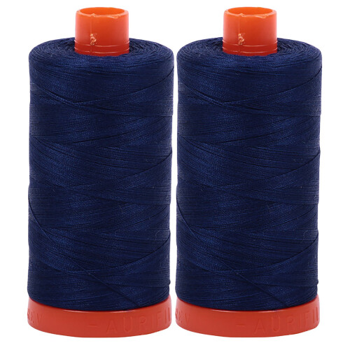 Aurifil Mako 50wt tr?d 2 store spoler (Dark Navy (2784))